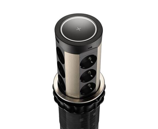 Блок розеток 17 (12 секций и USB type A+C) беспроводная зарядка Mebax 00-00002599