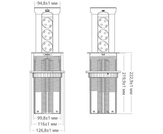 Блок розеток 17 (12 секций и USB type A+C) беспроводная зарядка Mebax 00-00002599, изображение 7