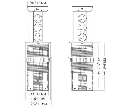 Блок розеток 17 (12 секций и USB type A+C) беспроводная зарядка Mebax 00-00002600, изображение 6