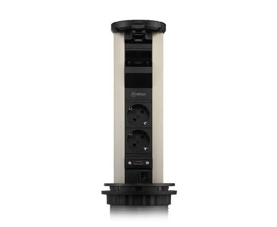 Блок розеток 12J (2 секции, USB type A+C + RJ45 + HDMI) беспроводная зарядка Mebax 00-00002597, изображение 3