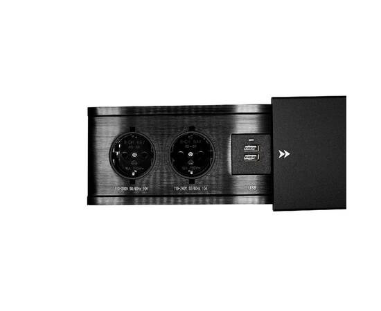 Блок розеток JX (Slide Top) (2 секции + 2 USB с кабелем питания) Mebax 00-00002889, изображение 4