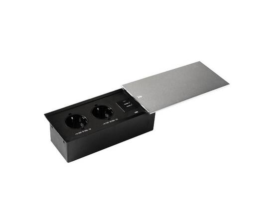 Блок розеток JX (Slide Top) (2 секции + 2 USB с кабелем питания) Mebax 00-00002888