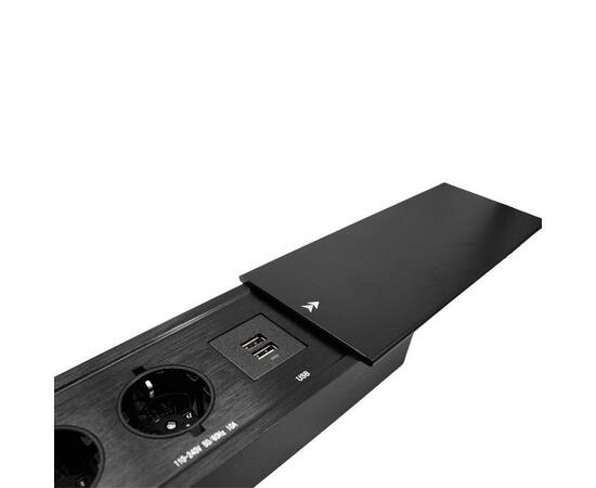 Блок розеток JX (Slide Top) (2 секции RJ-45 + 2 USB с кабелем питания) Mebax 00-00002891, изображение 3