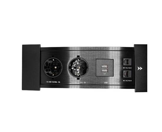 Блок розеток JX (Slide Top) (2 секции RJ-45 + 2 USB с кабелем питания) Mebax 00-00002891, изображение 5