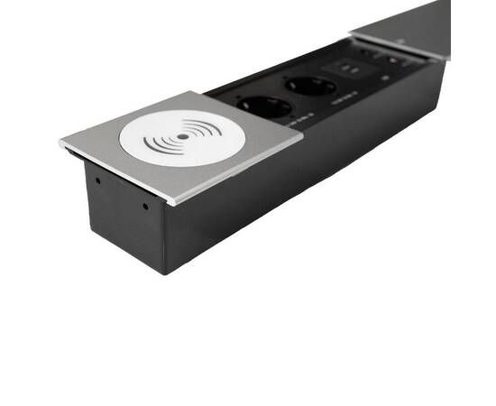 Блок розеток JX (Slide Top) (2 секции RJ-45 + 2 USB беспр.зарядка с кабелем питания) Mebax 00-000028, изображение 2