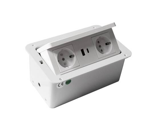 Блок розеток LK-DMS-742 (2 секции полуавтоматический 2 USB беспроводная зарядка) Mebax 00-00002869