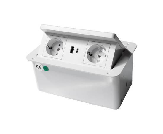 Блок розеток LK-DMS-742 (2 секции полуавтоматический 2 USB беспроводная зарядка) Mebax 00-00002869, изображение 4