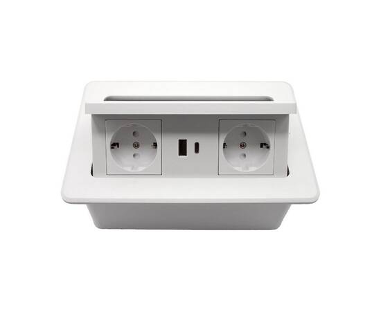 Блок розеток LK-DMS-742 (2 секции полуавтоматический 2 USB беспроводная зарядка) Mebax 00-00002869, изображение 7