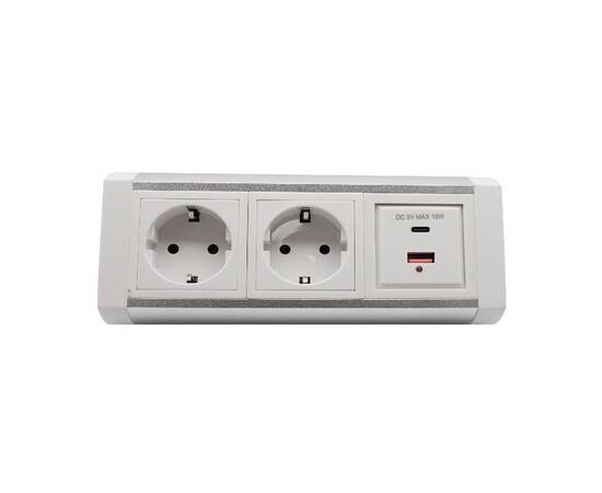 Блок розеток LK-RSA (2 секции 1 USB + 1 type-C) Mebax 00-00002873