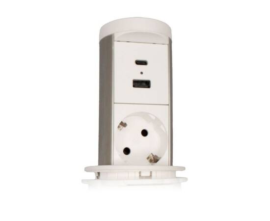 Блок розеток 105P (1 секция USB type A+C беспроводная зарядка) Mebax 00-00002867