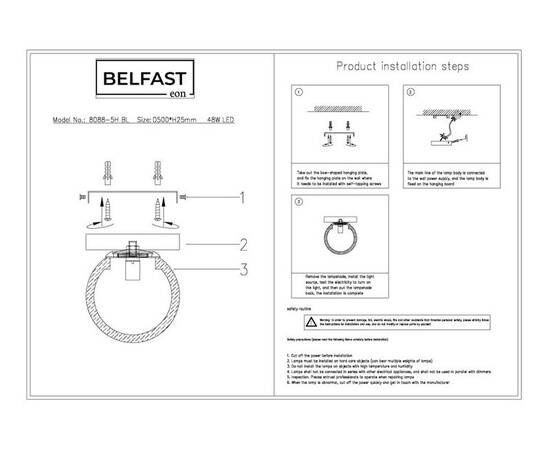 Потолочный светильник Belfast Ravenhill 3333Y BR MB, изображение 9