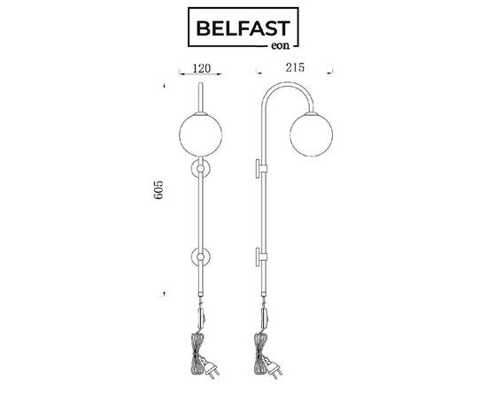 Бра Belfast Bryson 85043-1W BR MT, изображение 9