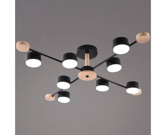 Люстра на штанге Reluce 03751-0.3-08 BK+WOOD GX53