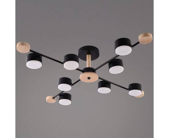 Люстра на штанге Reluce 03751-0.3-08 BK+WOOD GX53, изображение 2