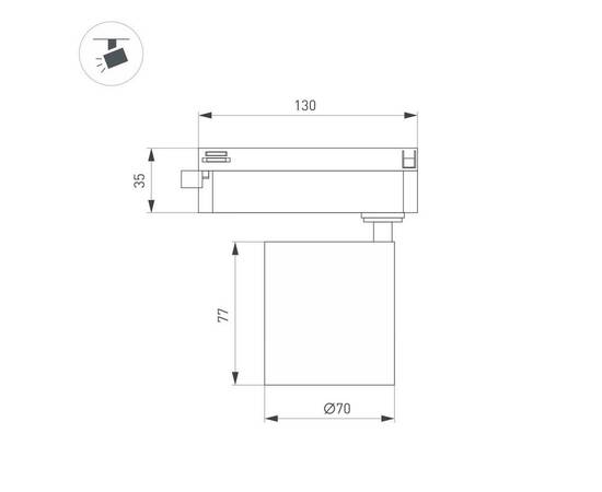 Трековый однофазный светильник Arlight LGD-DYKE-2TR-R75-16W Warm3000 (BK, 50 deg, 230V) 052269, изображение 2
