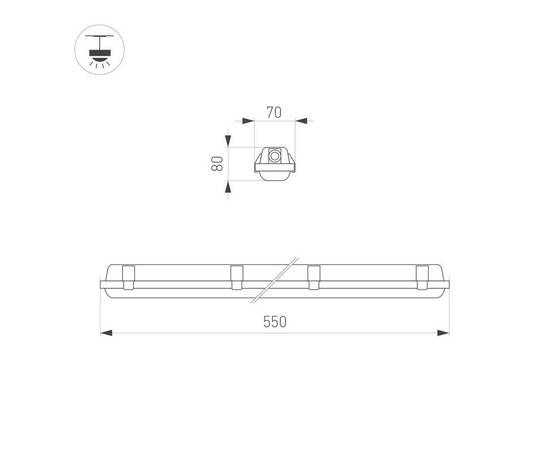 Потолочный светильник Arlight ALT-DALLAS-L550-20W Day4000-MIX (WH, 120 deg, 230V) (IP66 Пластик) 056, изображение 5