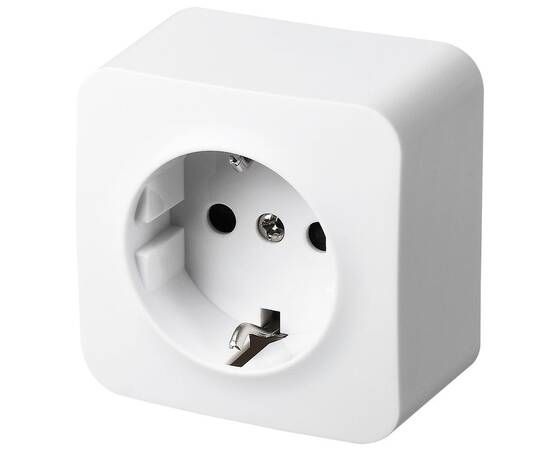 Розетка с заземлением со шторками накладной монтаж Jasmart FS 16А/250B FS5501W