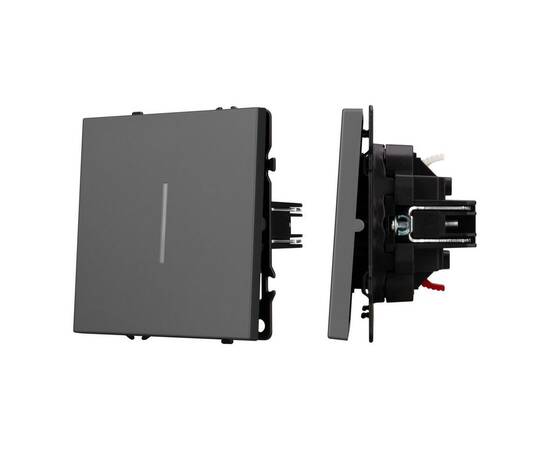 Механизм выключателя одноклавишный непроходной Arlight LED SWT-NOBE-MK01-SFPL-L-GR (230V, 10A) 05426
