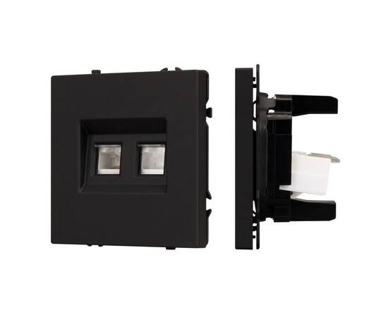 Механизм сдвоенной компьютерной розетки Arlight SCT-NOBE-MPC2-SFPL-BK (RJ-45, CAT6) 054313
