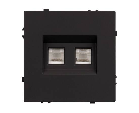 Механизм сдвоенной компьютерной розетки Arlight SCT-NOBE-MPC2-SFPL-BK (RJ-45, CAT6) 054313, изображение 2