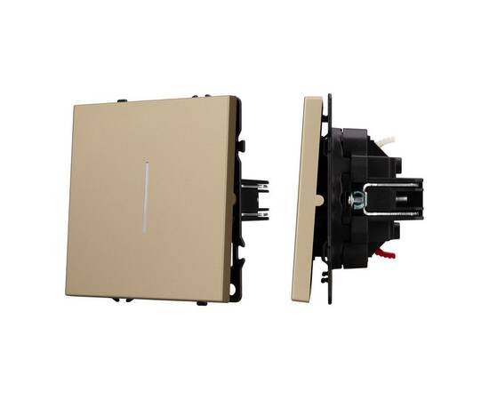 Механизм выключателя одноклавишный непроходной Arlight LED SWT-NOBE-MK01-SFPL-L-GD (230V, 10A) 05425