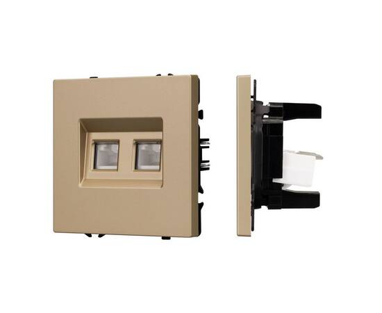 Механизм сдвоенной компьютерной розетки Arlight SCT-NOBE-MPC2-SFPL-GD (RJ-45, CAT6) 054314