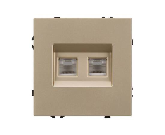 Механизм сдвоенной компьютерной розетки Arlight SCT-NOBE-MPC2-SFPL-GD (RJ-45, CAT6) 054314, изображение 2