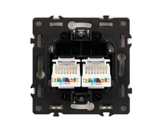 Механизм сдвоенной компьютерной розетки Arlight SCT-NOBE-MPC2-SFPL-GD (RJ-45, CAT6) 054314, изображение 3