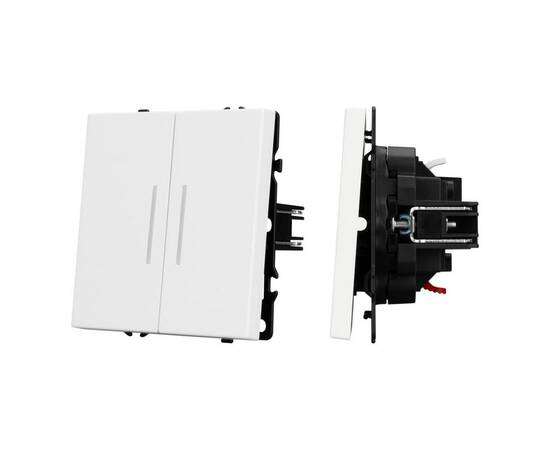 Механизм выключателя двухклавишный непроходной Arlight LED SWT-NOBE-MK02-SFPL-L-WH (230V, 10A) 05423