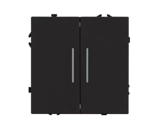 Механизм выключателя двухклавишный проходной Arlight LED SWT-NOBE-MKP2-SFPL-L-BK (230V, 10A) 054267, изображение 2