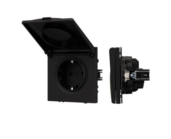 Механизм розетки влагозащищённый Arlight SCT-NOBE-MCP-SFPL-BK (230V, 16A) 054281