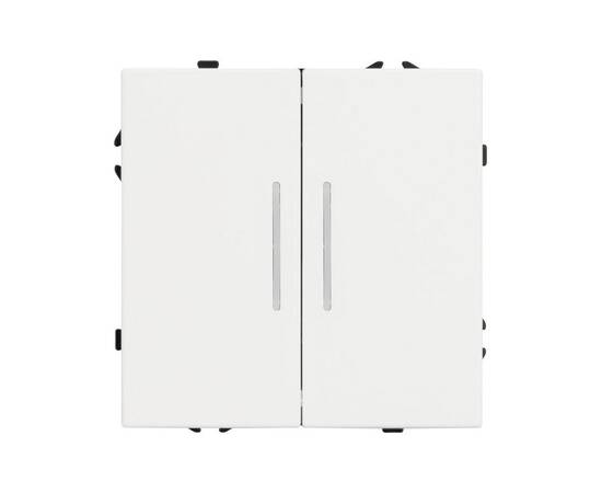 Механизм выключателя двухклавишный проходной Arlight LED SWT-NOBE-MKP2-SFPL-L-WH (230V, 10A) 054240, изображение 3