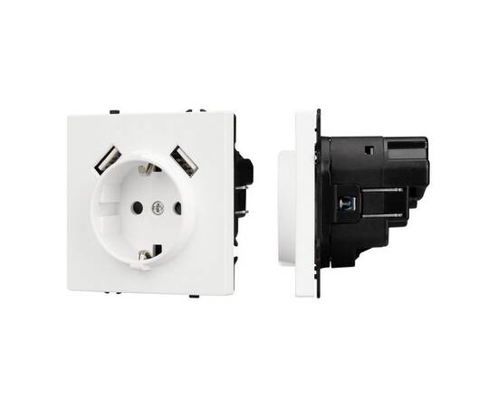 Механизм розетки с USB зарядкой Arlight SCT-NOBE-MUAA-SFPL-WH (230V, 16A) 054288