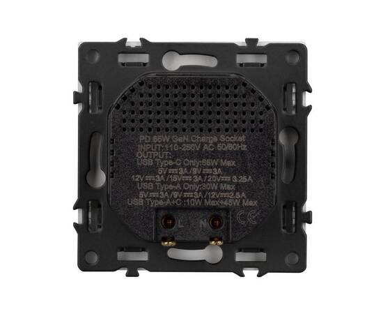 Механизм розетки с быстрой USB зарядкой Arlight SCT-NOBE-MUAC-SFPL-FC-WH (65W, QC3) 054316, изображение 2