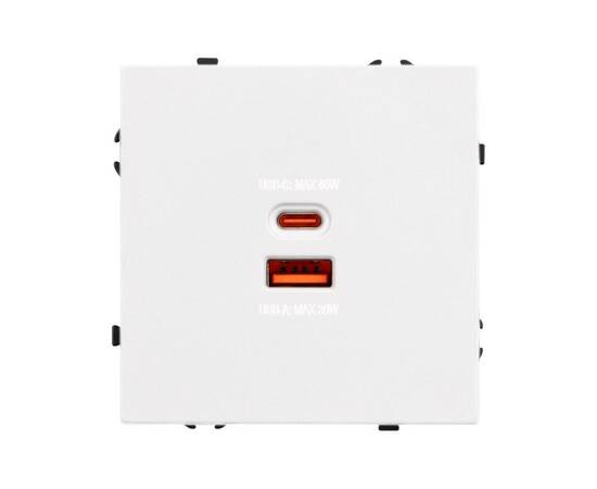 Механизм розетки с быстрой USB зарядкой Arlight SCT-NOBE-MUAC-SFPL-FC-WH (65W, QC3) 054316, изображение 3
