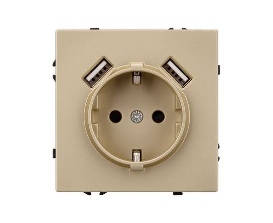 Механизм розетки с USB зарядкой Arlight SCT-NOBE-MUAA-SFPL-GD (230V, 16A) 054290, изображение 2