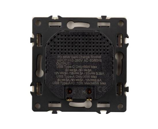 Механизм розетки с быстрой USB зарядкой Arlight SCT-NOBE-MUAC-SFPL-FC-GD (65W, QC3) 054318, изображение 2