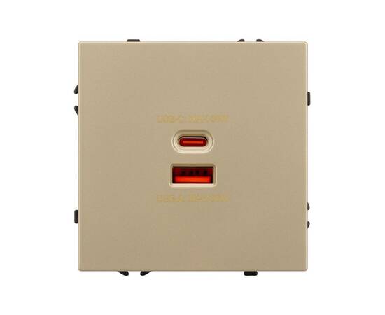 Механизм розетки с быстрой USB зарядкой Arlight SCT-NOBE-MUAC-SFPL-FC-GD (65W, QC3) 054318, изображение 3