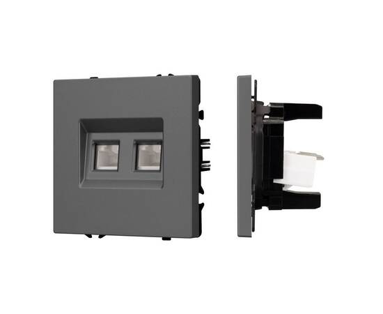 Механизм сдвоенной компьютерной розетки Arlight SCT-NOBE-MPC2-SFPL-GR (RJ-45, CAT6) 054315