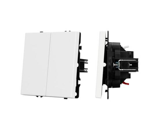 Механизм выключателя двухклавишный непроходной Arlight SWT-NOBE-MK02-SFPL-WH (230V, 10A) 054238