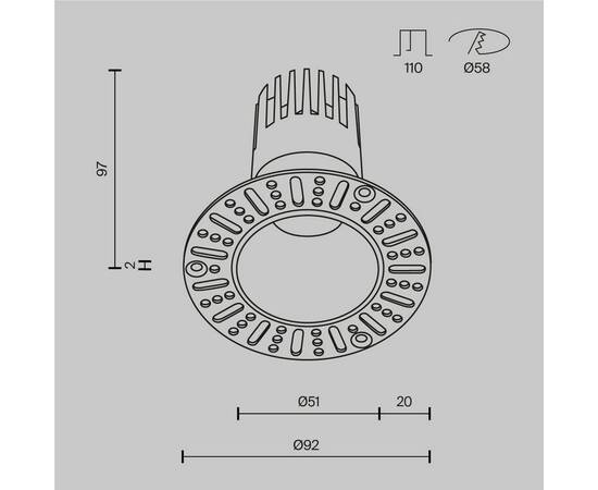 Встраиваемый светильник Maytoni Technical Dip DL120-10W-3K-TRS-B, изображение 13