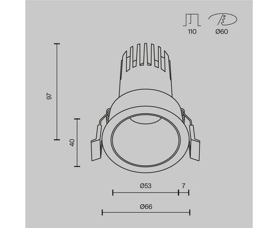 Встраиваемый светильник Maytoni Technical Dip DL116-10W-3K-W, изображение 10