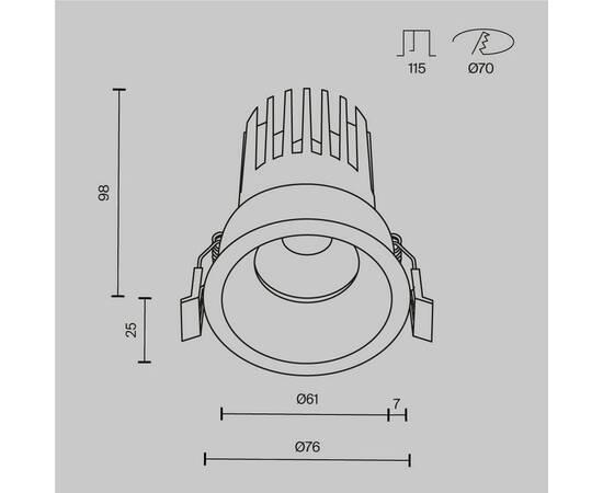 Встраиваемый светильник Maytoni Technical Dip DL117-15W-3K-W, изображение 13
