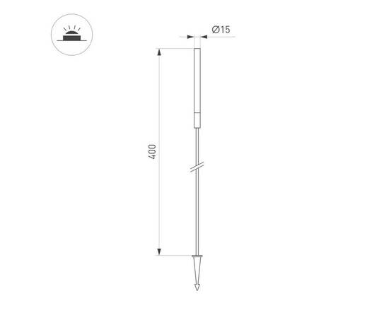 Ландшафтный светильник Arlight KT-CATALI-BOLL-H400-0.5W Warm3000 (BK, 160 deg, 24V) 050681, изображение 2