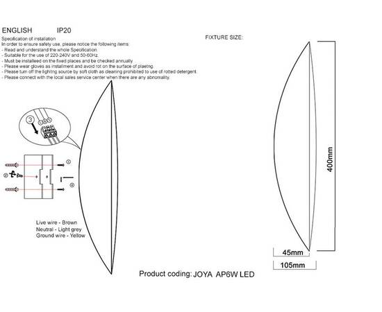 Настенный светильник Crystal Lux JOYA AP6W LED SL, изображение 2