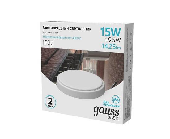 Настенно-потолочный светильник Gauss Basic 193411215B