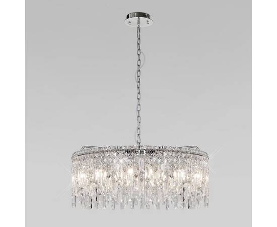 Подвесная люстра Eurosvet Blitz 60159 хром/ прозрачный хрусталь Strotskis a065322