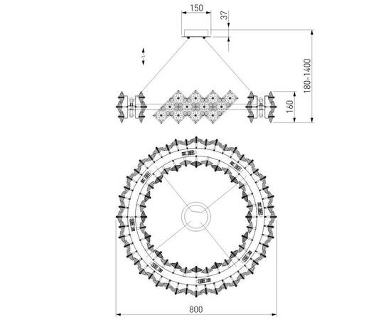 Подвесная люстра Bogates Rubis 371 Strotskis a065320, изображение 7