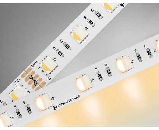 Светодиодная лента Ambrella Light LED Strip 24В 5050 10Вт/м RGBW+3000K 5м IP20 GS4401, изображение 2
