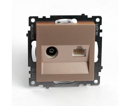 Розетка телевизионная 1-местная Stekker GLS00-7106-02 Катрин 49184